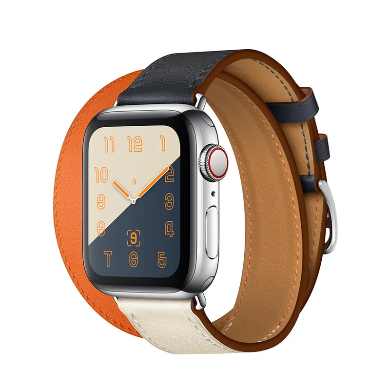 Двойной тур для Apple watch ремешок Apple watch 4 band 40 мм 44 мм iWatch 3 band 42 мм 38 мм браслет из натуральной кожи ремешок для часов - Цвет ремешка: 1