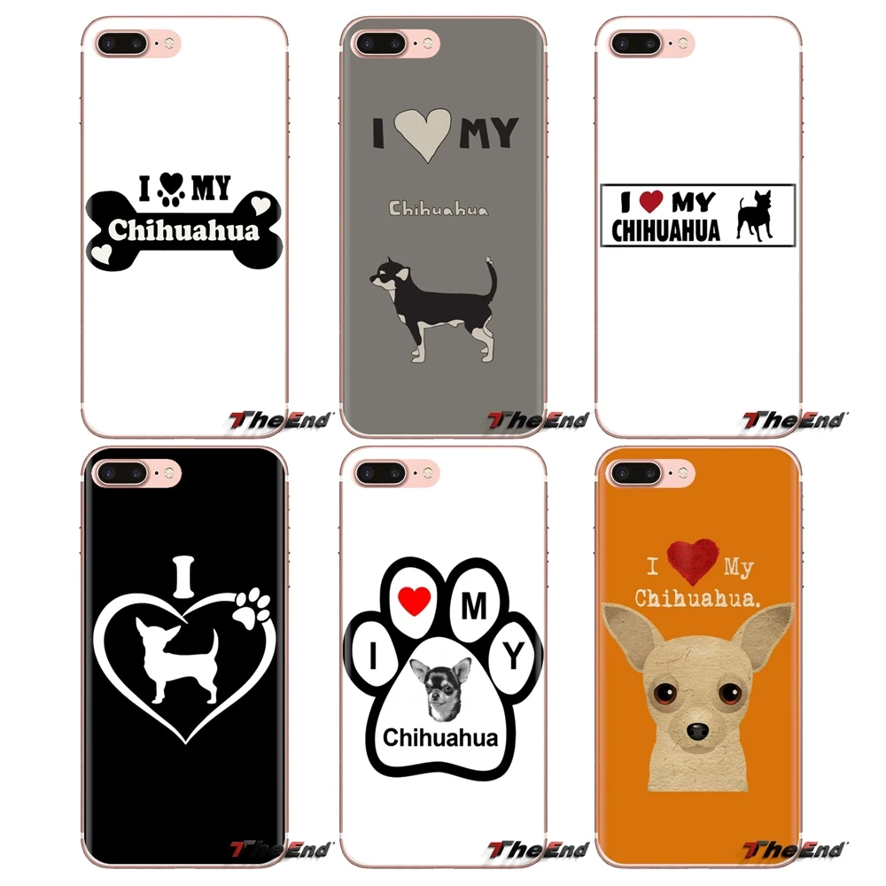 Silicone Case Design I Love My Chihuahua Dog Pug For Sony Xperia Z Z1 Z2 Z3 Z5 compact M2 M4 M5 C4 E3 T3 XA Huawei Mate 7 8 Y3II |