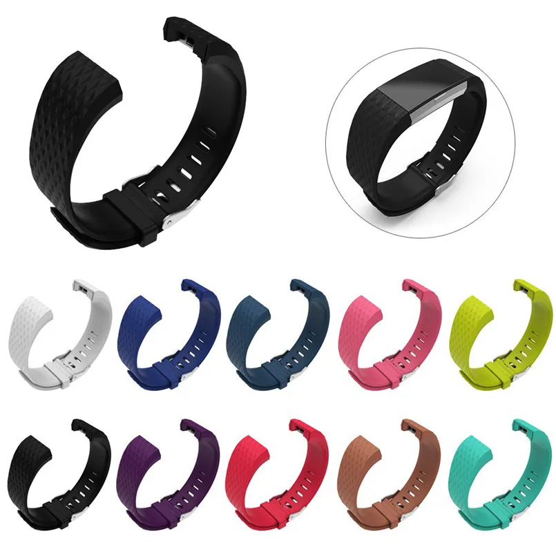 Модный ремешок для часов ForFitbit Charge 2 Мягкие силиконовые сменные часы на запястье
