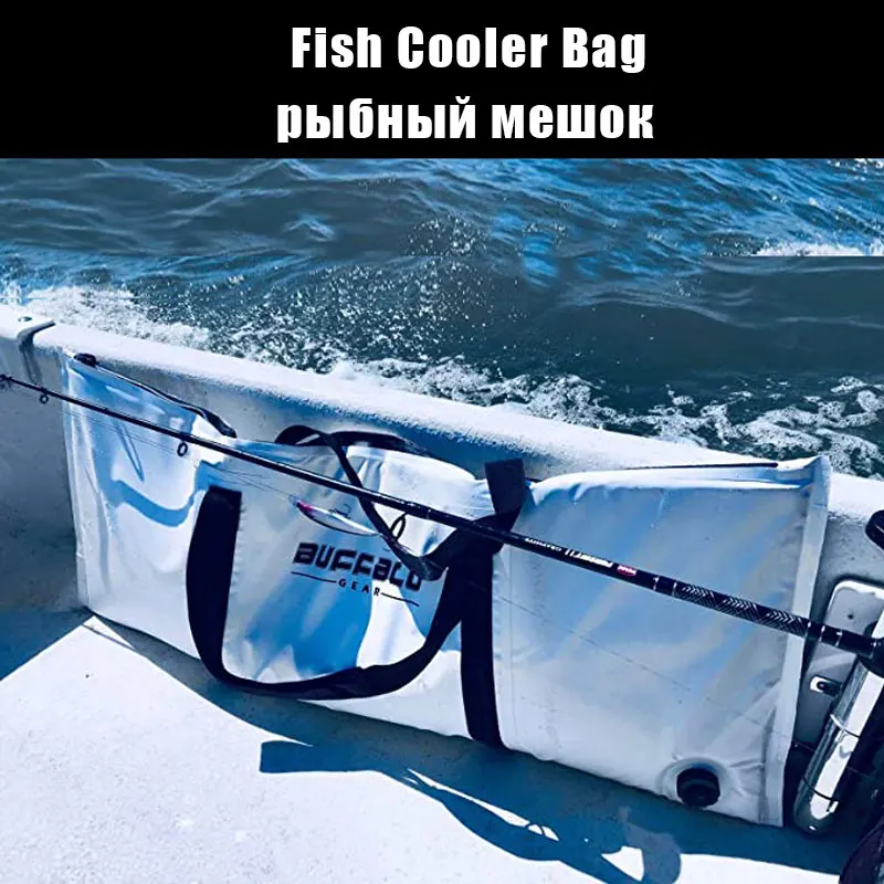 Insulate Fish Cooler Bag Kayak Kill Bag with Drain Plug Beach Surf