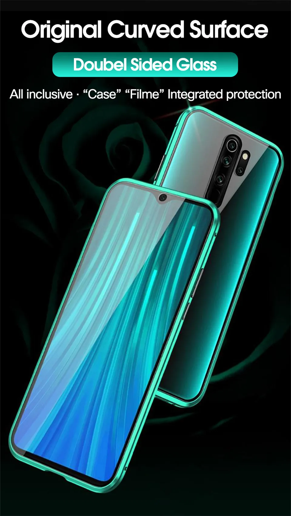 360 магнитный металлический Полный Чехол на для Redmi note 8 Pro Сяоми ксиоми Редми Ноут 8 про жесткий двойной чехол из закаленного стекла на для Xiaomi Redmi note 8 Note 8 Pro