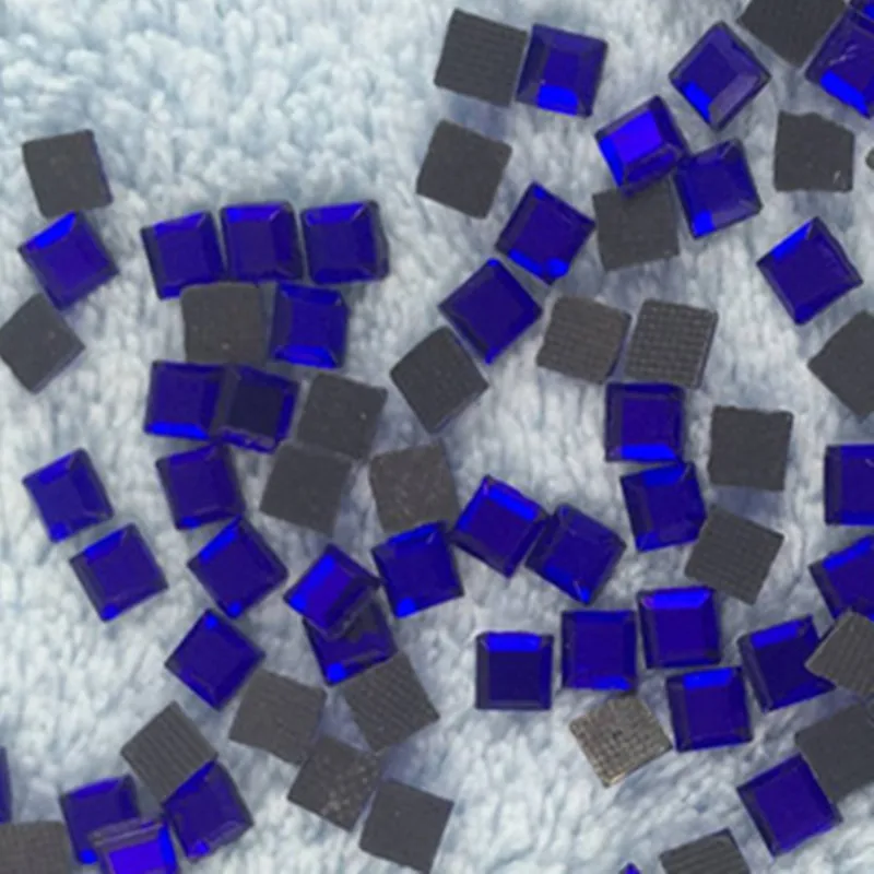 

1440pcs/lot 4*4mm Royal Blue Rhinestones Square Diamonds Crystals For Decoration Stones Rhinestones For Embroidery Dress/scarf