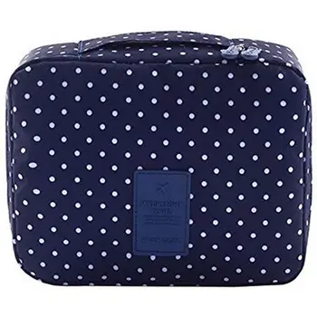 

Travel Cosmetic Bag Printed Multifunction Portable Toiletry Bag Cosmetic Makeup Pouch Case Organizer for Travel (Navy Circle)