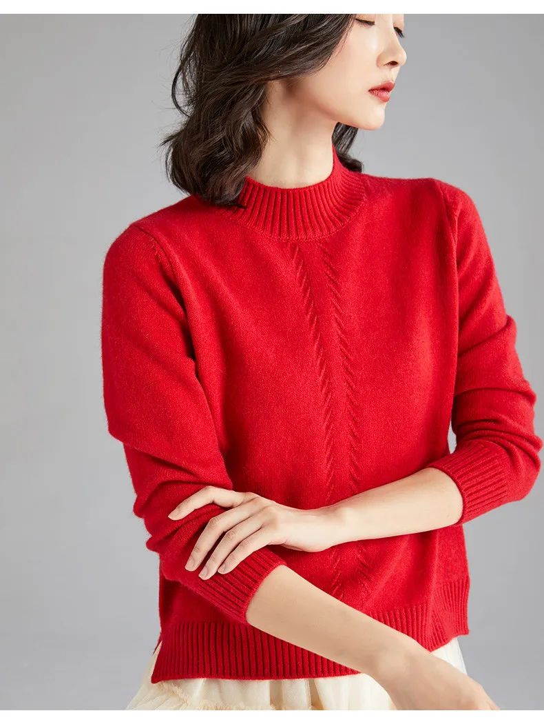 XJXKS Women Turtleneck Sweater Autumn Winter New High Quality Casual Cashmere Sweater Women Knitted Warm Pullover