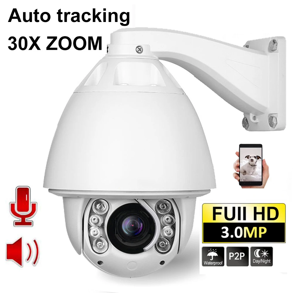 IMPORX 3MP Аудио Голос POE 30X истинный оптический зум высокая скорость купольная
