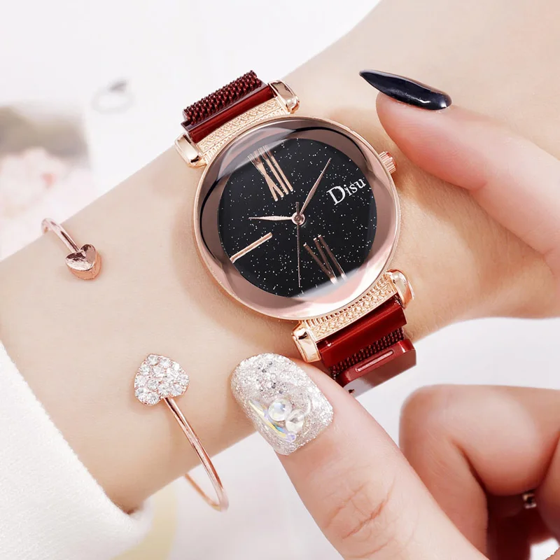 

WJ-8428 Brand Women Watch Stainless Steel Strap Watches For Female Fashion Ladies Luxury Starry Sky Quartz Wristwatch luxe reloj