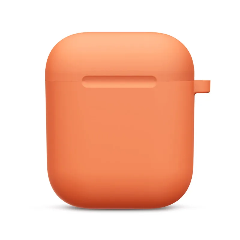 Мини Мягкий силиконовый чехол для Apple Airpods противоударный чехол для Apple гарнитура для Airpods чехол s ультра тонкий Air Pods защитный чехол - Цвет: Apricot Red