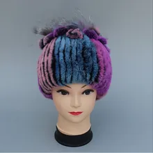 Новая модная женская меховая шапка для зимы из натурального меха кролика Рекс, шапка из лисьего меха, Русская женская меховая заколка, брендовая Теплая Шапка-бини