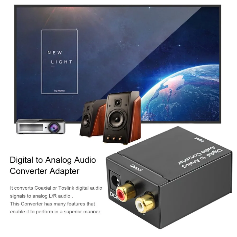 Цифро-аналоговый аудио конвертер Цифровой оптический коаксиальный RCA Toslink сигнал в аналоговый аудио конвертер адаптер для DVD tv