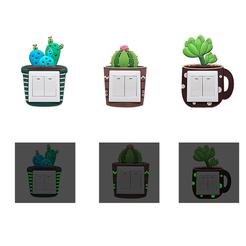 

Creative cute cartoon power socket stickers decoration luminous switch wall stickers waterproof wall stickers Home Decorations