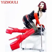 " сапоги на высоком каблуке, сапоги до колена, высокие ботинки для танцев, 20 см, краска, из водонепроницаемого материала; пикантные модельные вечерние, полюс, обувь для танцев