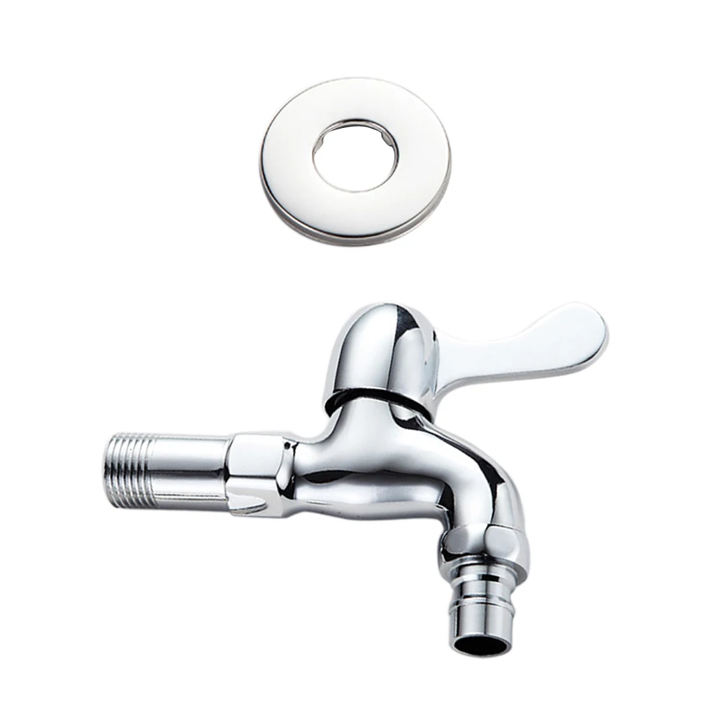 Brass Chrome Plated Washing Machine Wall Mounted Bathroom Kitchen Faucet Tap