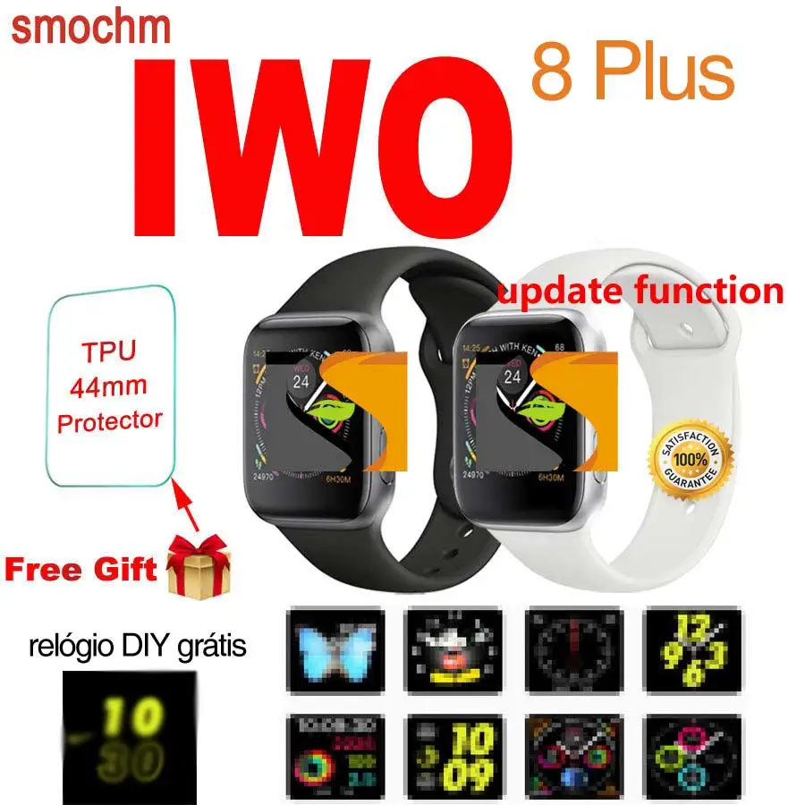 Smochm IWO 8 Plus DIY новые умные часы Bluetooth 1:1 Series 4 Беспроводное зарядное устройство MTK2502 обновлено для Apple Watch iPhone Android