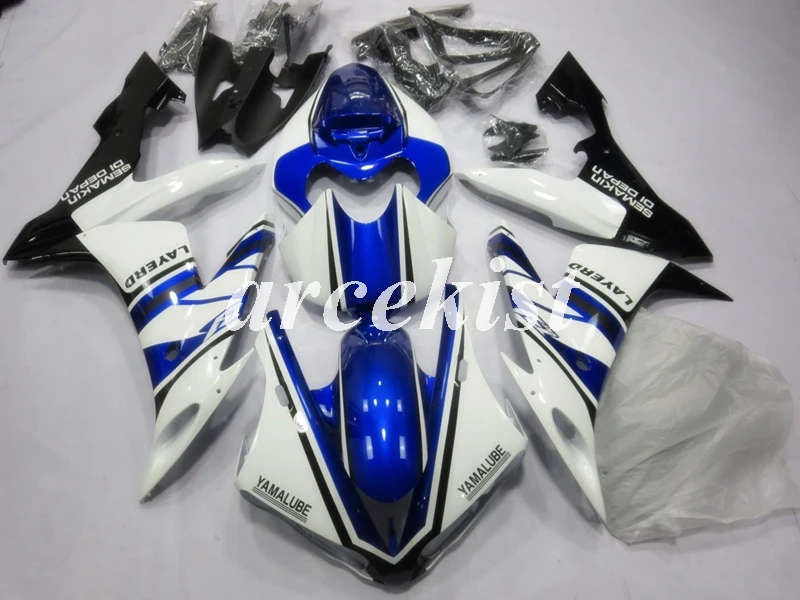 ABS литья под давлением полный обтекатель комплект подходит для YAMAHA YZF-R1 2004 2005 2006 YZF R1 04 05 06 YZF1000 на заказ синий белый черный