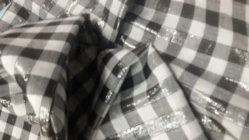 

Free ship black and white with shine summer soft fabric price for 1 meter 51"