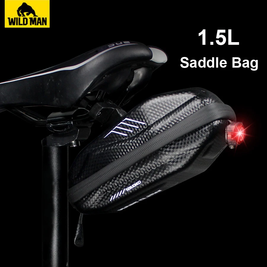 Permalink to NEWBOLER 1.5L Hard shell Bicycle Saddle Bag Waterproof Cycling Panniers MTB Bike Rear Tool Bag Night Reflective Bike Accessories
