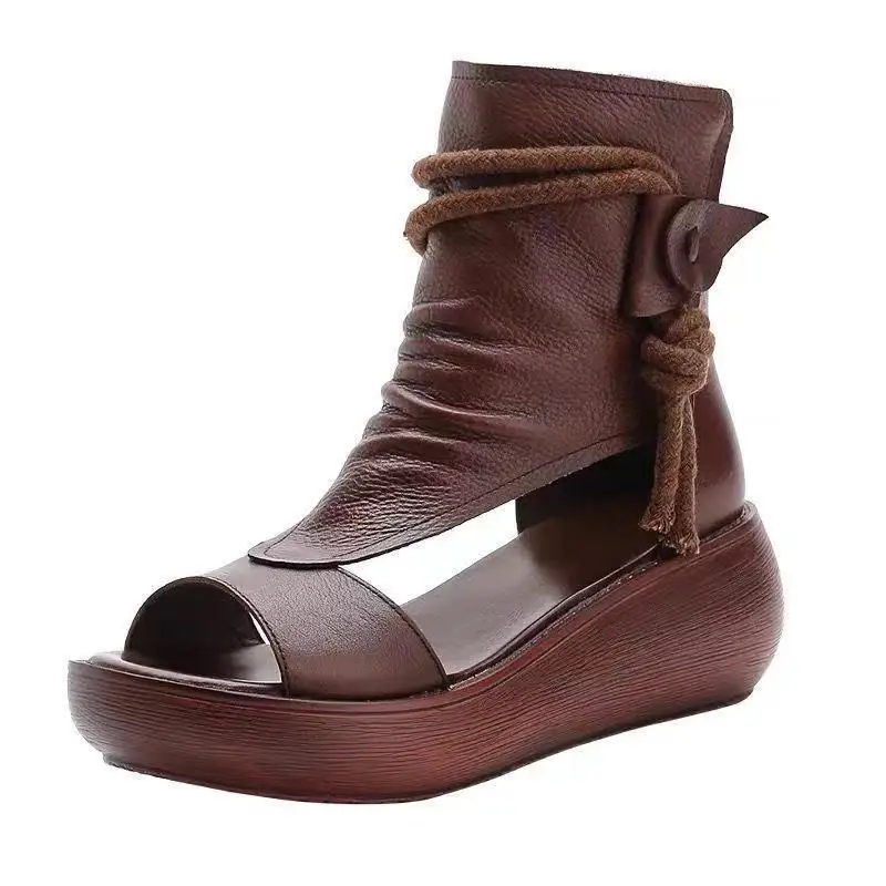 Summer Women Leather Sandals Platform Shoes Wedges Boots Women Shoes women wedges heels shoes,women sandals