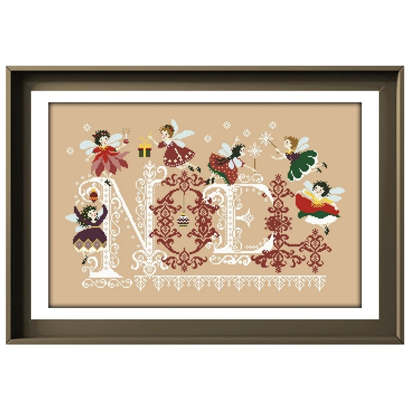 PROD 1005003178406054 Little fairy cross stitch kits snow flakes
pattern design 18ct 14ct 11ct flaxen linen canvas embroidery DIY
needlework