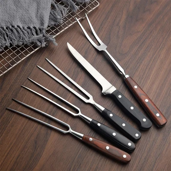 Stainless Steel BBQ Fork – Portable Barbecue Grill Tool 1