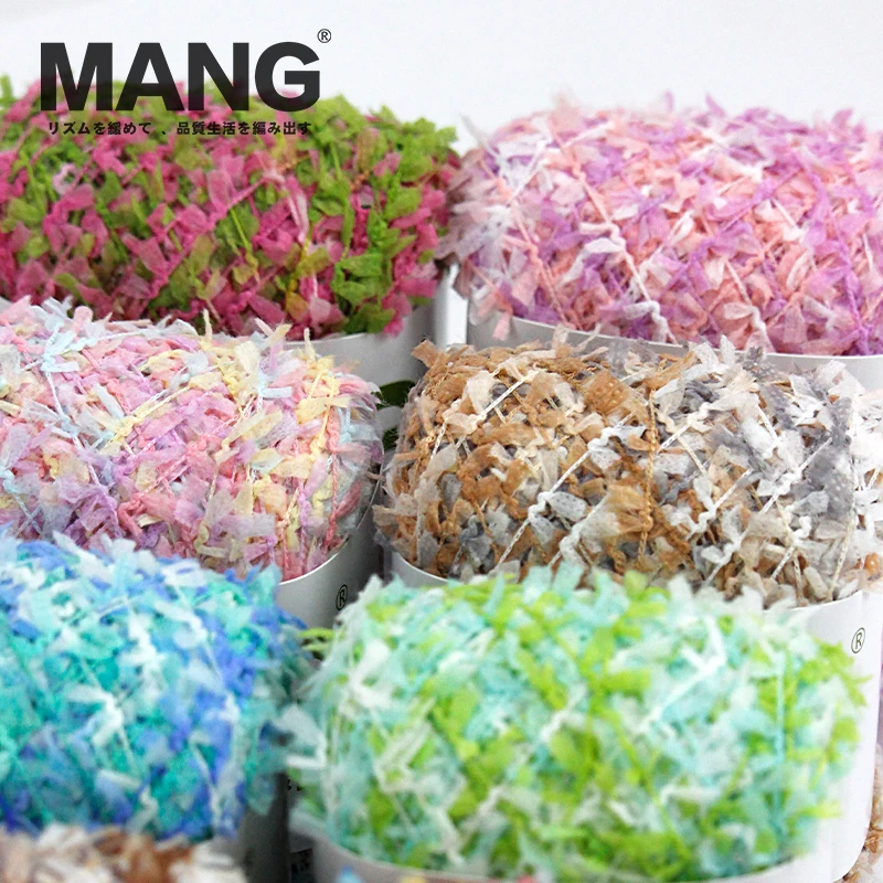 MANG 50g 1Pc Special Colorful Hand Knitting Crochet Butterfly Paper Yarn Thread For Baby Lady Scarf Sweater Glove Bag Hat DIY 3