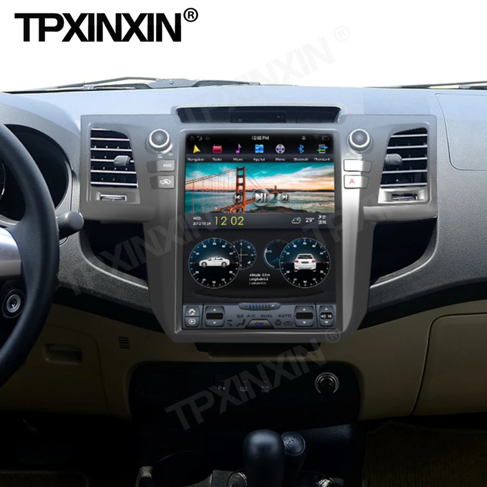 128 Tesla Carplay Android Car Radio 2 Din Stereo Receiver For Toyota Fortuner Hilux 2007 2008 2009 2010 2011 2012 2013 2014 2015