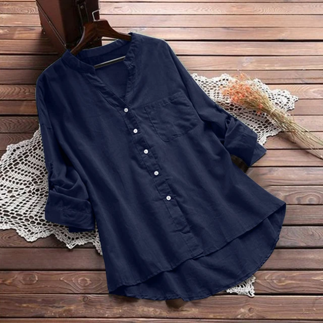 Cotton Linen Shirt Women Loose Long Sleeve Tunic Tops Casual Blouses Shirts  Summer Fashion Elegant Blouse