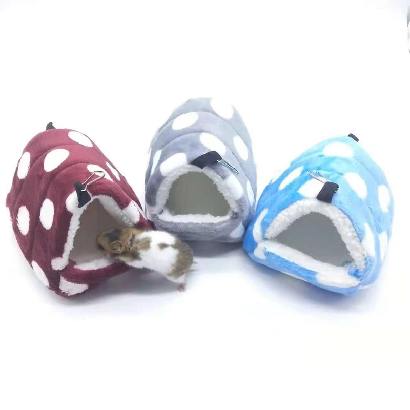 

Pet Hamster Hammock Cage Winter Warm House Plush Soft Hanging Bed for Hamster Squirrel Little Mouse Mini Animal Living Nest