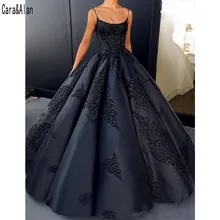 Элегантный принцесса сладкий 16 темно-синий Бальные платья Спагетти ремни кружева длинное атласное выпускное платье Ruched Бальные вечерние платья