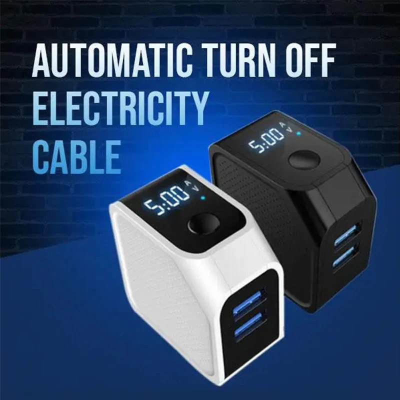 

LED Display Intelligent Fast Charging Head Power Adapter Automatic Power-Off Dual USB Cell Phone Charger Quick fast charging