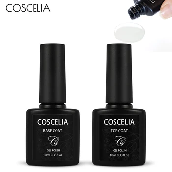 

COSCELIA No Wipe Base Top Coat Color Gel Nail Polish Matte UV Top Coat UV LED Soak Off Nail Art Gel Varnish