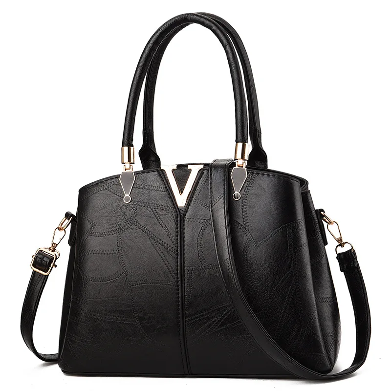 

[10 from the Grant] Retro Texture WOMEN'S Fashion Handbag Bag V Metal One-Shoulder Handbag Ol Commuting Handbag