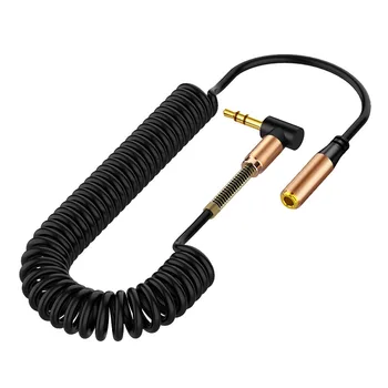 

3.5mm Audio Cable Elbow Spring Retractable Extension Cord Audio Cable Suitable For Mobile Phone Computer Speakers Audio Cable