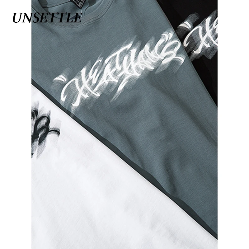UNSETTLE летняя Мужская/Женская Футболка Harajuku футболка в стиле хип хоп с принтом