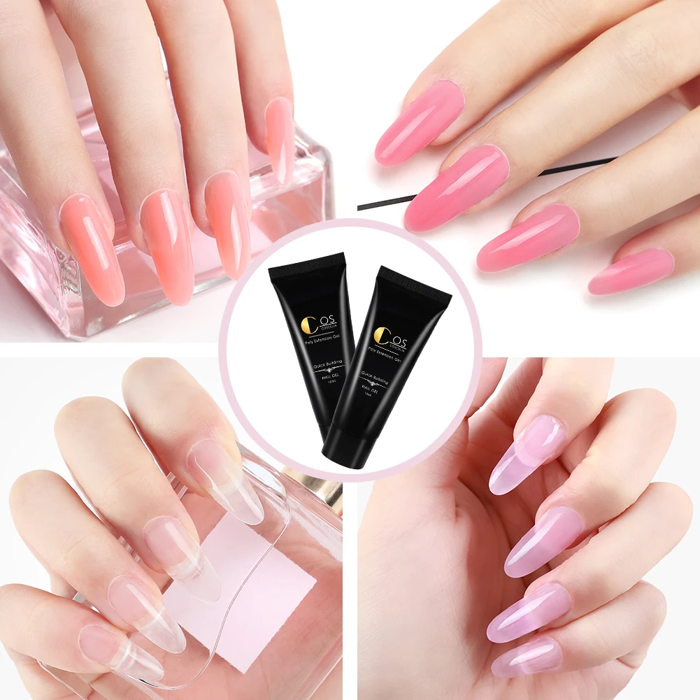 COSCELIA 4pcs / box polyester stretch gel set nail polish UV gel slice brush nail polish gel nail polish set quick manicure