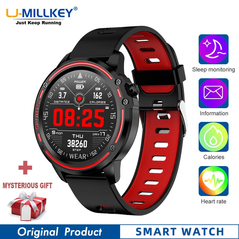 

L8 Smartwatch IP68 Bluetooth Smartwatch Android IOS Support 320mAh ECG+PPG Smart Sport Watch for Men Health Tracker