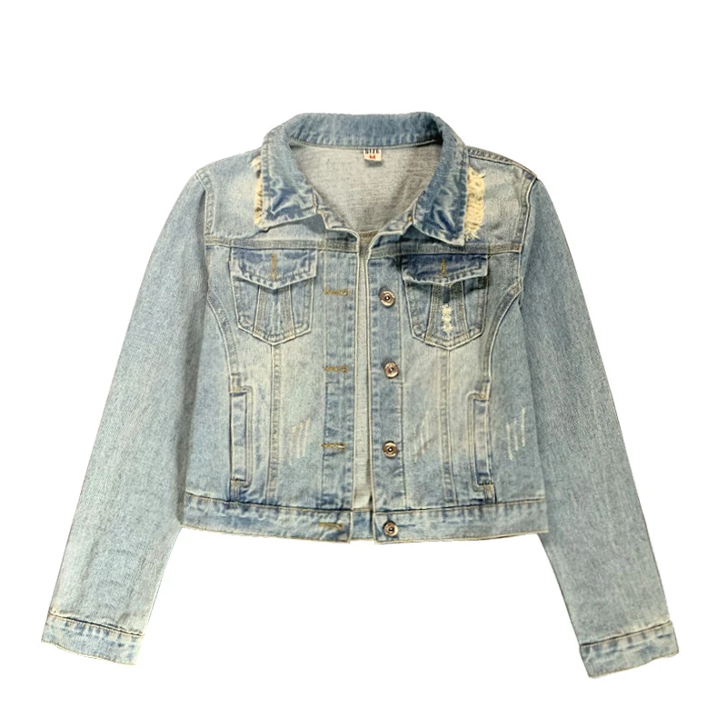short ripped jean jacket