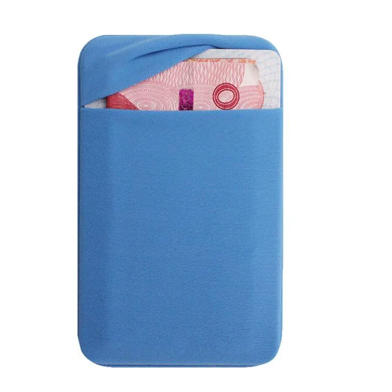Card Holder 1PC Fashion Elastic Cloth Cell Phone Mobile Phone Wallet Case Credit ID Card Holder Adhesive Sticker Pocket