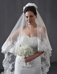 Bridal Veils Vintage Lace Wedding 2 Tiers Floral Custom