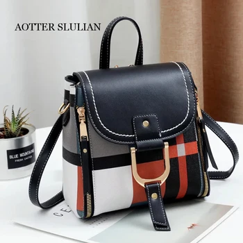 

Luxury Designer Female Leather School Bag Handbag for Teens Girls Travel Back Belt Buckle Casual Crossbody Bag Bolsa Feminina