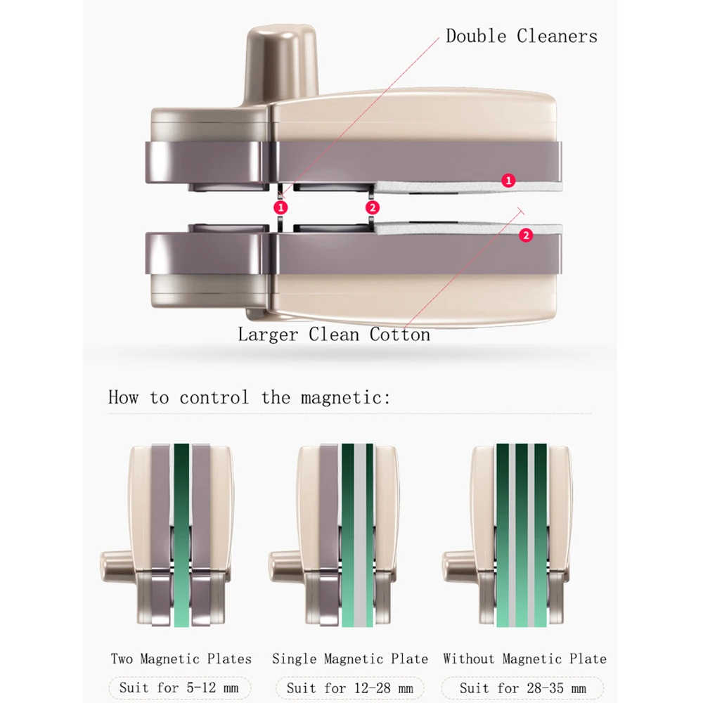 Бытовая односторонняя Магнитная Щетка для протирания стекла, магнитный стеклоочиститель для мытья стекол, инструменты для чистки стекол