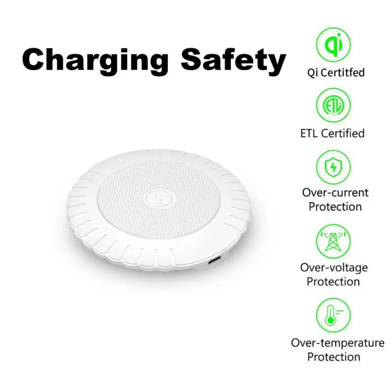 

Portable Wireless Charging Pad Fast Charger With Short-circuit Protection For IPhone For Samsung Galaxy Phone Accessories