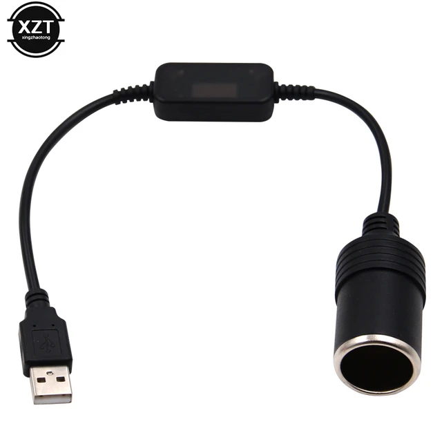 Car Cigarette Lighter Socket USB 5V To 12V Power Bank Adapter