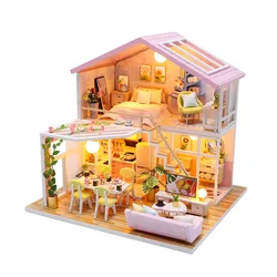 Kits de construction de maison de poupée 3D en bois pour enfants, bricolage, meubles miniatures en bois, jouets pour filles 