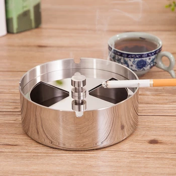 

Portable Wind-proof Stainless Steel Cigarette Ashtray Holder Case Car Vehicle Cigarette Ashtray with Cover Smoking Accessories