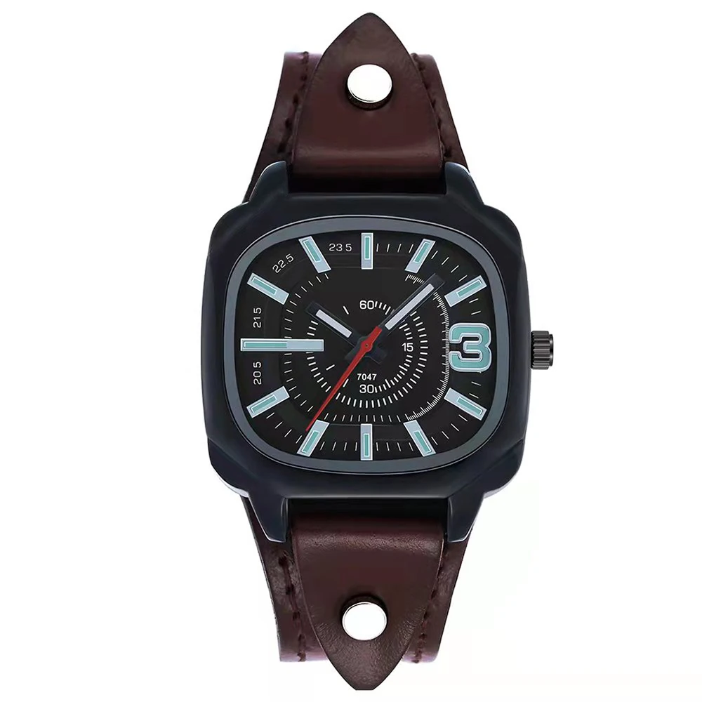 Shsby Cowhide Leather Strap Watch Women Dress Wristwatch Female Square Quartz Watch Men's Sports Watch Casual Couple Watch