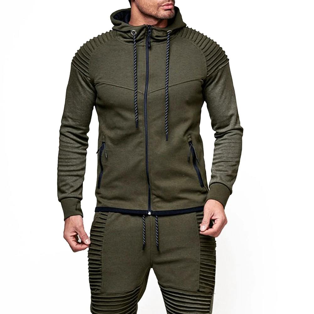 Military green 2 цвета, 4 размера, приталенная теплая толстовка с капюшоном, мужские свитшоты, последняя мода, толстовки, пальто, зимняя куртка - Цвет: Military green