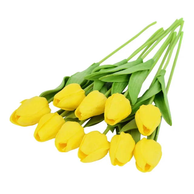 10PCS Tulip Artificial Flower Real Touch Artificial Bouquet Fake Flower for Wedding Decoration Flowers Home Garen Decor C