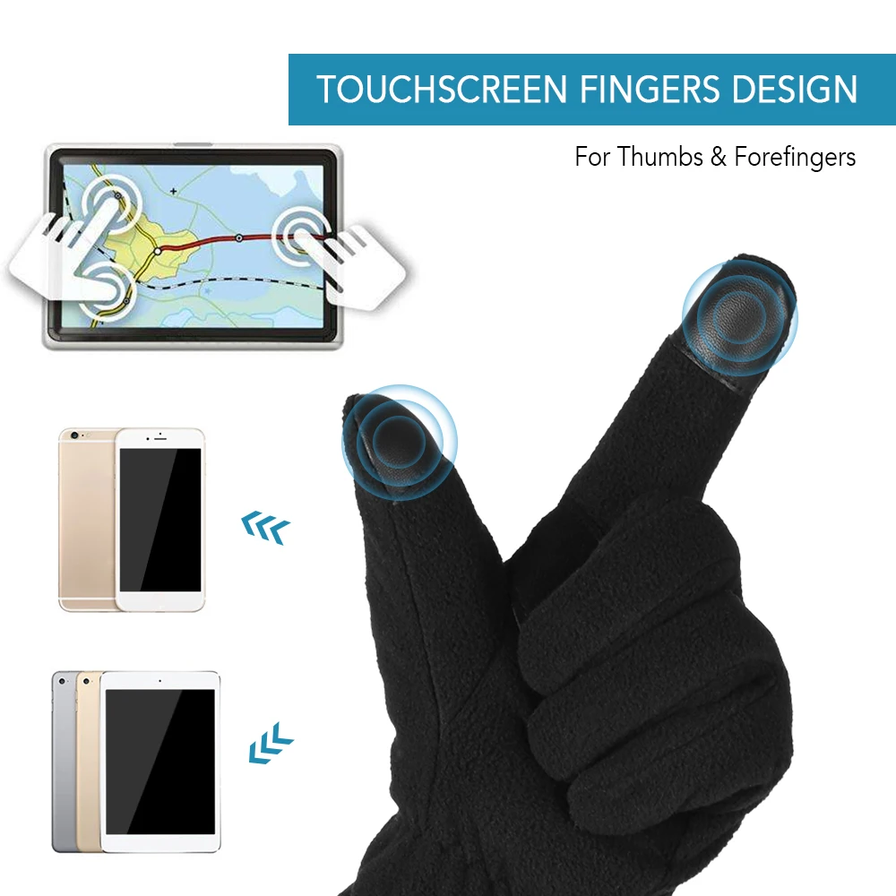 S/M/L/XL перчатки для сенсорного экрана, мотоциклетные теплые перчатки, флисовые Нескользящие зимние Термические перчатки для спорта, велоспорта, рыбалки