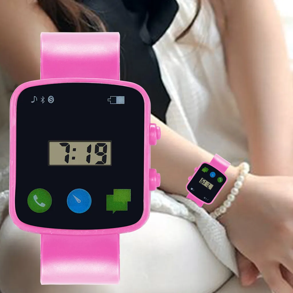 

Children Watch Simple Square Case Digital LED Watch Sports Watch Reloj Infantil прикольные подарки taśma led montre enfant #L0