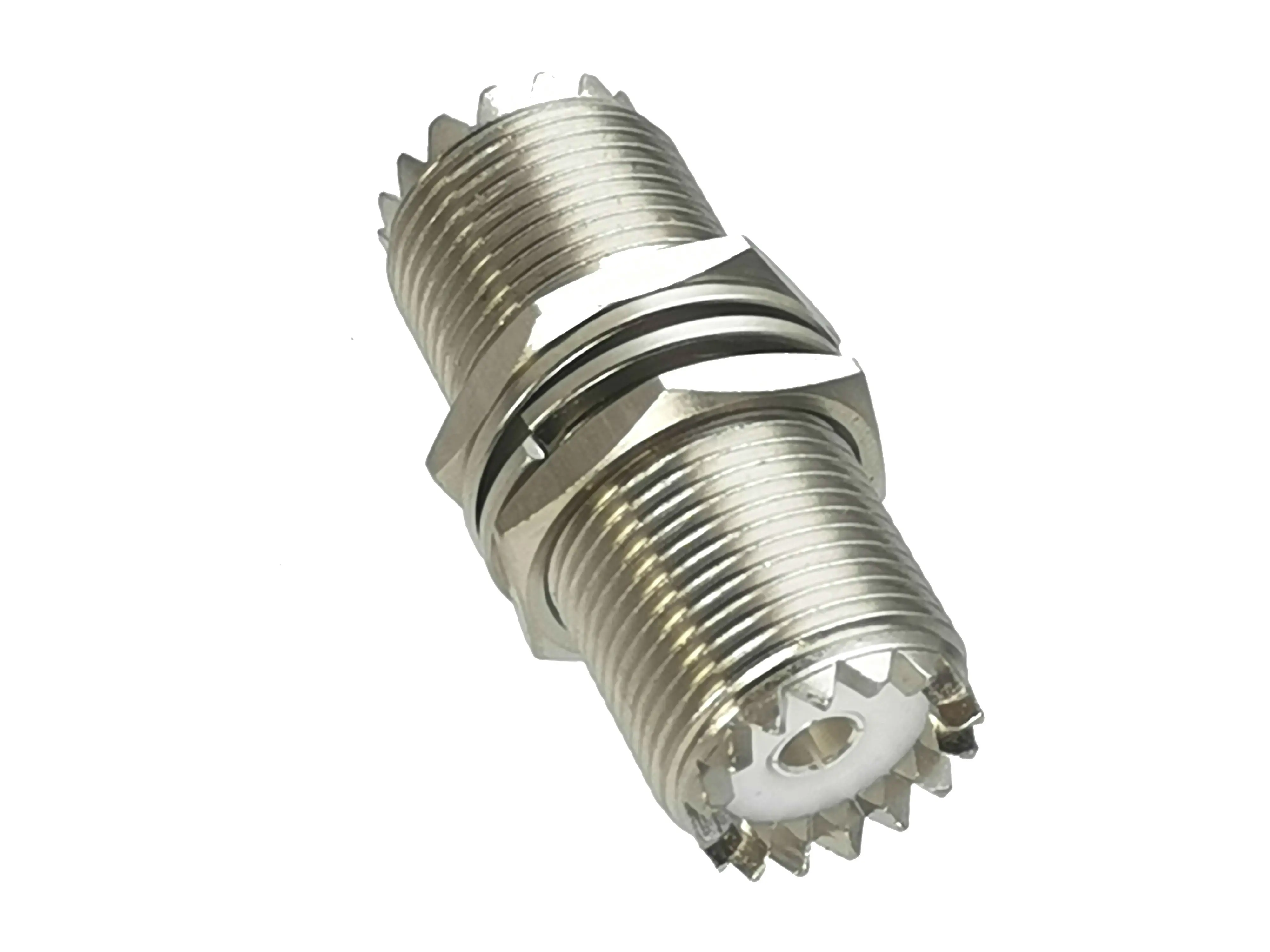 Description Picture 4 of item1pcs Connector Adapter UHF SO239 Female Jack to UHF SO239 Female Jack Nut Bulkhead RF Coaxial Converter Straight New Brass